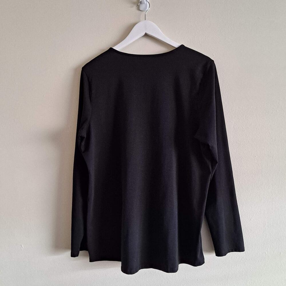 PureJill Womens Black Long Sleeve Crewneck Tee  T-Shirt Top Essential- Size XL - Picture 6 of 11